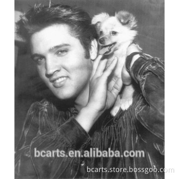 Hot sale hotel modern decorative artwork boy painting with dog